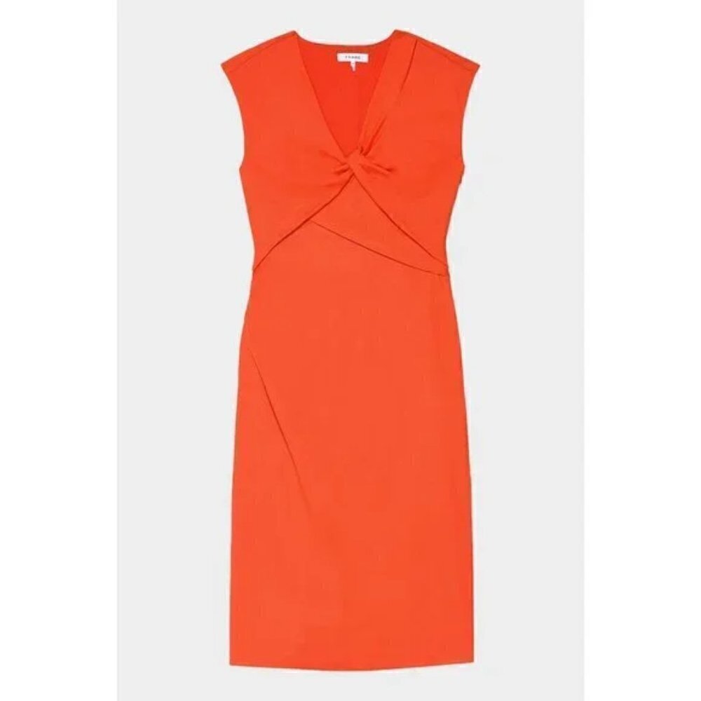 Frame Twisted Front Range Red Linen Sleeveless Dr… - image 1